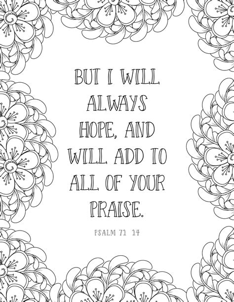 printable bible verse coloring pages  hope  printable faith