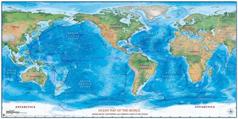 world ocean shaded relief wall map mapscomcom