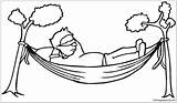 Resting Pages Hammock Man Coloring Color sketch template