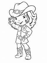Cowgirl Coloring Pages Printable Shortcake Strawberry Color Girl Dinokids sketch template