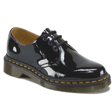 dr martens  patent  eye shoes genuine leather ladies womens shiny gloss
