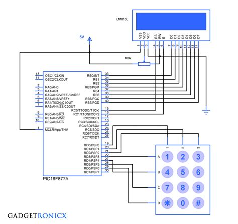 interfacing lcd  keypad  picfa microcontroller gadgetronicx