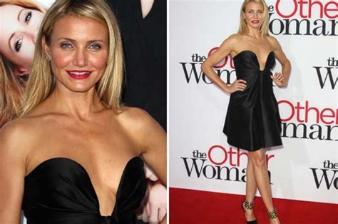 cameron diaz gets playful with plunging neckline at the
