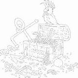 Treasure Parrot Chest Surfnetkids Coloring People Previous sketch template