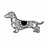 Dachshund Svg Mandala Dog Animal Coloring Pdf Animals Mandalasvg Sold Choose Board sketch template