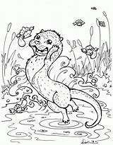 Otter Coloring Sea Pages Baby Animal Drawing Clipart Popular Printable Books Coloringhome sketch template