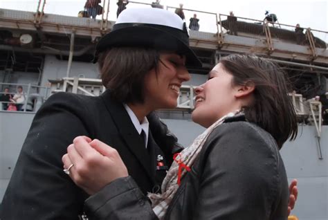 yes this lesbian navy homecoming kiss is just the greatest thing autostraddle