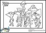 Ferb Phineas Coloring Pages Characters Kids Perry Simple Team Printable Tv sketch template