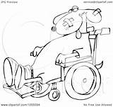 Outline Dog Coloring Wheelchair Illustration Royalty Vetor Clip Djart Cox Dennis Background sketch template