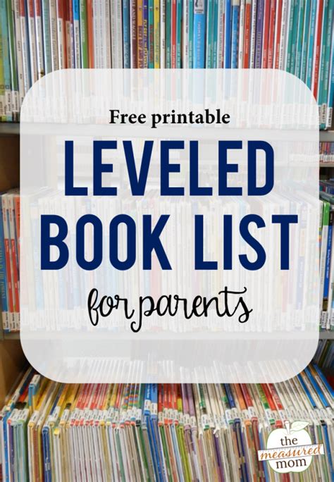 printable leveled book list  measured mom