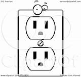 Clipart Outlet Cartoon Socket Electrical Coloring Character Vector Outlined Thoman Cory Clipground Regarding Notes Clipartof sketch template
