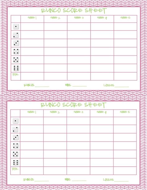 recipes  stephanie  bunco printable bunco score sheets