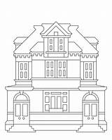 Coloring Buildings House Community Pages Printable Colouring Architecture Drawing 2008 City Postoffice sketch template