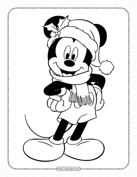 mickey mouse ready  christmas coloring page