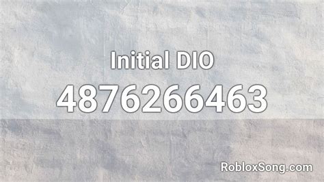 initial dio roblox id roblox  codes
