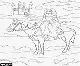 Prinses Paard Kleurplaat Kasteel sketch template