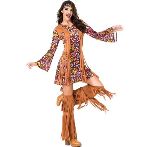 ladies retro 60s 70s hippie cosplay halloween party indian disco