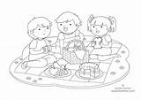 Coloring Pages Picnic Friendship Kids Ayeletkeshet Printable sketch template