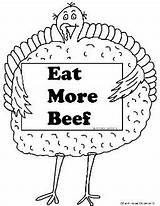 Beef Coloring Pages Getcolorings Turkey Holding Sign Color sketch template