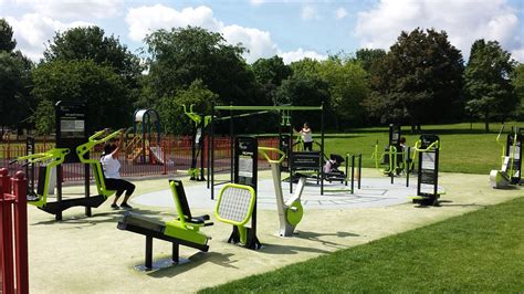 outdoor gym area  selly oak park  birmingham uk outdoor outdoor gym landscape