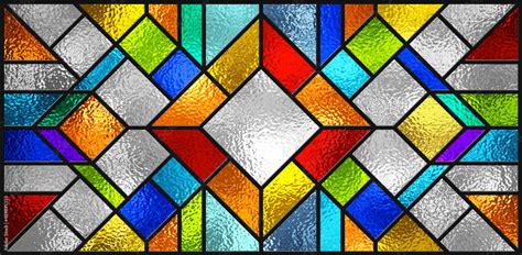 Stained Glass Window Abstract Colorful Stained Glass Background Art