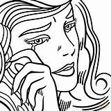 Lichtenstein Roy Crying Girl Coloring Pop Pages Choose Board Girls sketch template