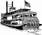 Boat Clipart Ferry River Vector Drawing Old Steamboat Cartoon Riverboat Illustration Cliparts Adobe Illustrator Eps Created Format Web Print Use sketch template