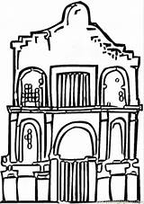 Alamo Coloring Printable Pages Drawing Getdrawings Sightseeing Color sketch template