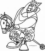 Coloring Clown Riding Horse Toy Wecoloringpage sketch template