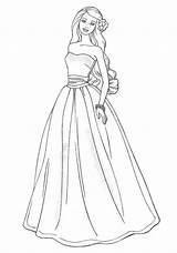 Coloring Dress Wedding Pages Barbie Activityshelter sketch template