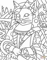 Romero Britto Coloring Pages Mona Cat Sheets Para Paintings Colorear Pop Famous Da Printable Coloriage Supercoloring Mono Color Arte Dibujo sketch template