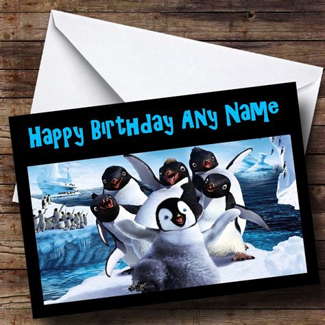 personalised happy feet birthday card amazoncouk office products