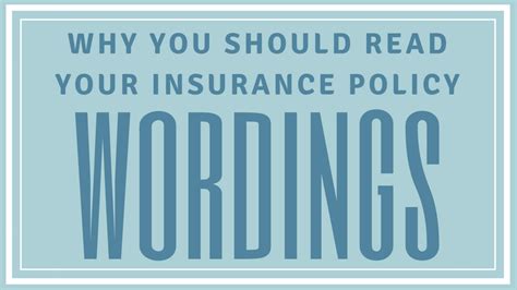 read  insurance policy wordings halwell