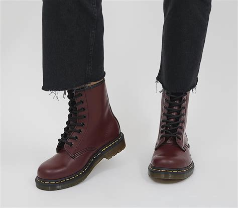 dr martens  eyelet lace  boots cherry red ankle boots