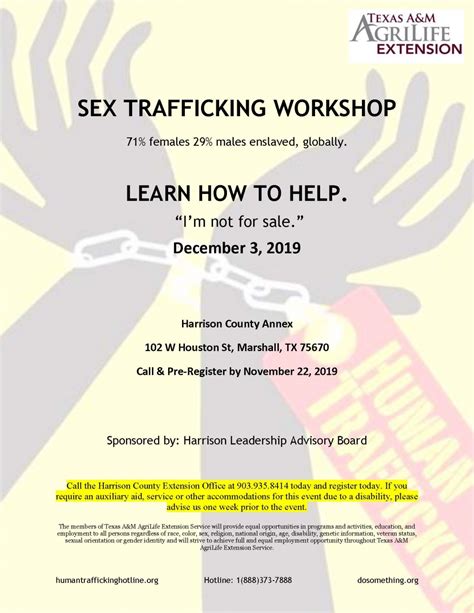 sex trafficking workshop events greater marshall chamber of commerce