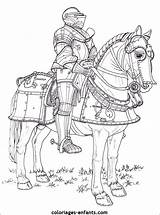 Coloriage Chevaliers Knight Colorier Rubrique Knights Chevalier Dessin Moyen Equitation Ritter Mittelalter Informatie sketch template