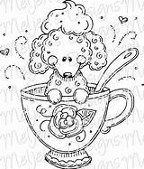 Coloring Teacup Pages Poodle Animal Poodles Kids Stamps Puppies Georgia Dog sketch template