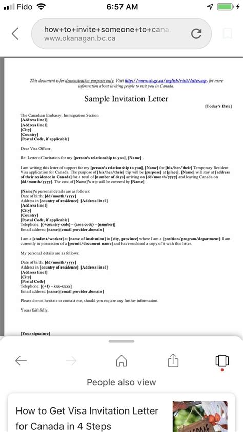 sample invitation letter  spouse  visit canada onvacationswallcom