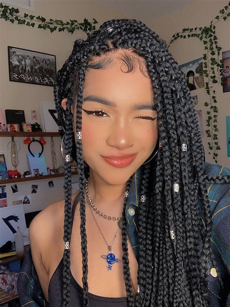 ⋆ ☽ kiara 𖤐 ⋆ on twitter box braids hairstyles box braids styling