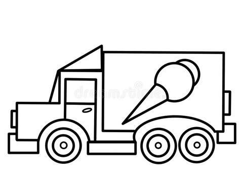 ice cream truck kids educational coloring pages stock illustration