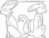 Umbreon Espeon Fc00 Pokémon sketch template