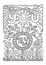 Coloring Mindfulness Words sketch template