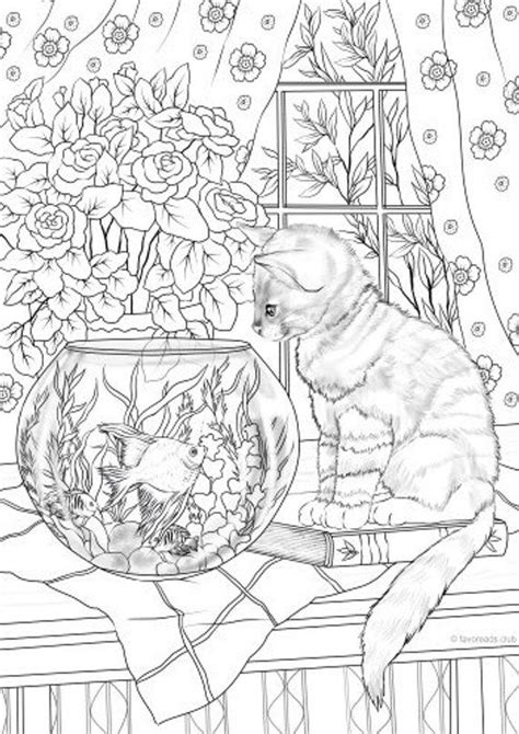 cat  fish printable adult coloring page  favoreads coloring