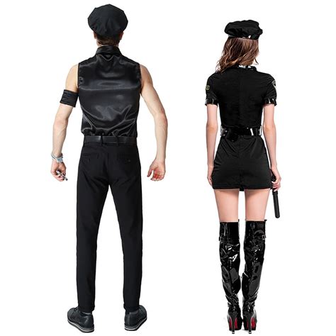 Couples Halloween Masquerade Costume Police Game Uniforms Role Playing
