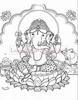 Pages Hindu Deities Ganesha sketch template