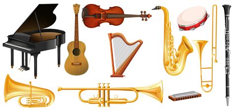 verschiedene arten von instrumenten der klassischen musik  vektor