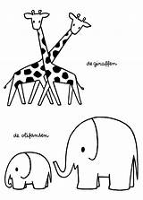 Kleurplaten Giraffen Olifanten Dierentuin Peuters Dieren Tekening Paradijs Bruna Peuter Nijntje Giraf Silhouet Giraffe Uitprinten Downloaden Bezoeken Afkomstig sketch template