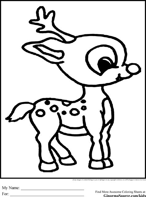 baby rudolph pages coloring pages