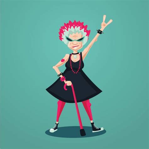 Funny Old Lady Illustrations Royalty Free Vector Graphics