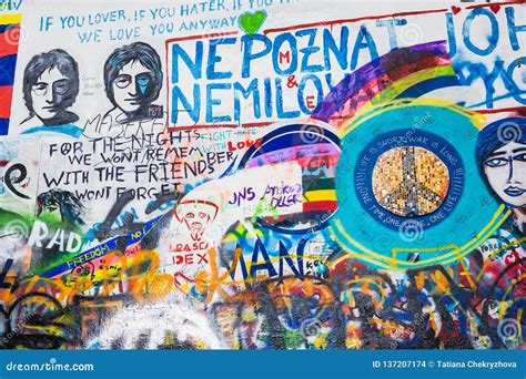 Prague Czech Republic May 31 2017 John Lennon Wall In Prague Czech